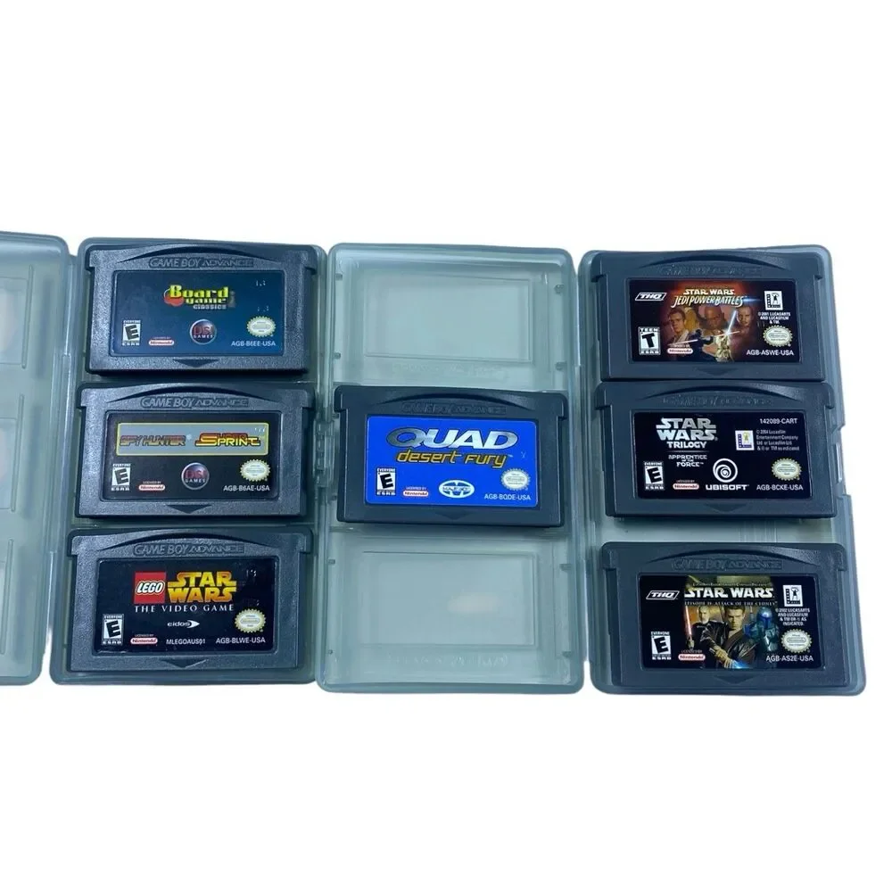 Nintendo Game Boy Advance GBA Game Lot 7 Star Wars LEGO Board Game Sprint Quad